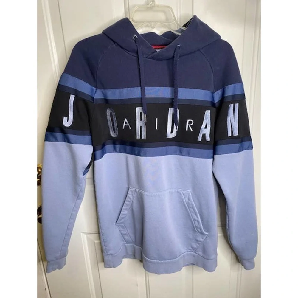 Vintage Nike Air Jordan Vintage Spell Out Jumpman AOP All Over Hoodie Medium
